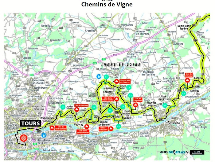 PROS ParisTours 2024 le parcours, le profil, les chemins de vigne